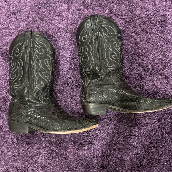 Dan Post Vintage Western Cowboy Python Snake Skin Boots Mens Size 11E DP33037 - Picture 1 of 14